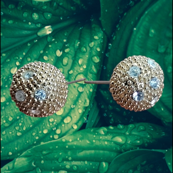 Gold Pavé Sphere Earrings - Picture 3 of 14